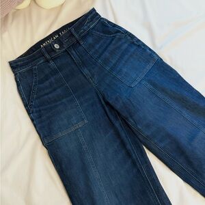 AE Dreamy Drape Stretch Super High-Waisted Baggy Wide-Leg Jean